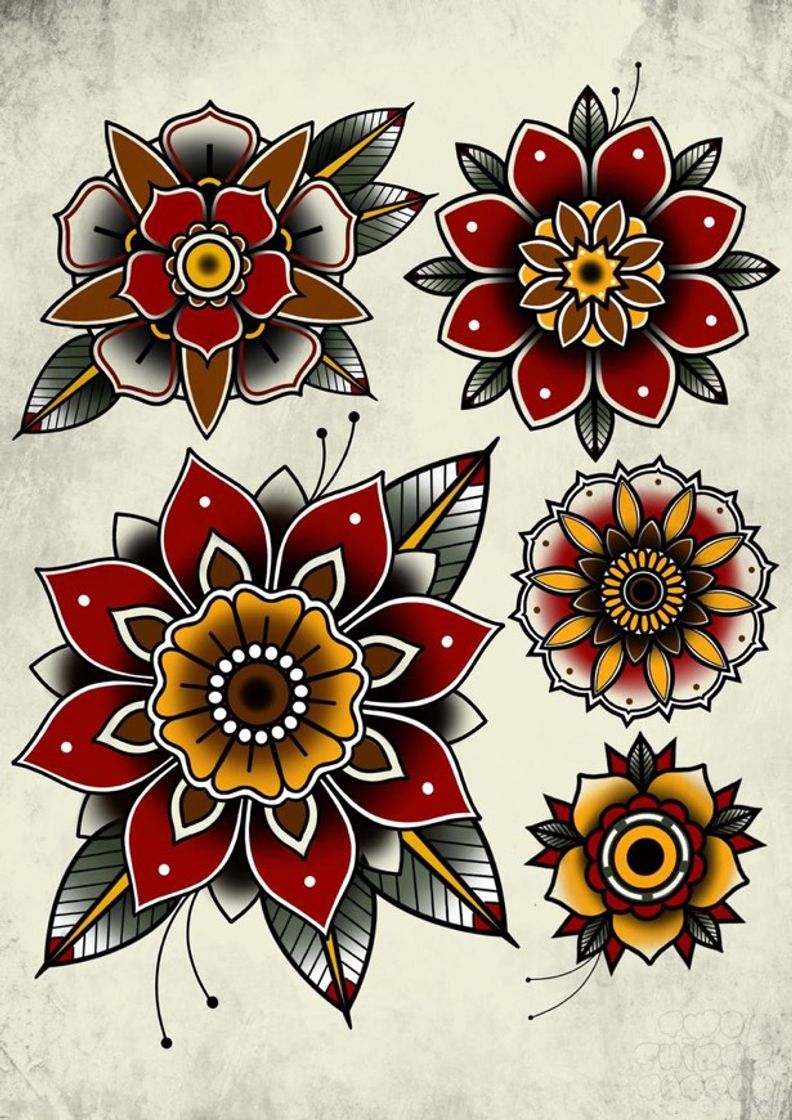 Fashion Traditional mandala tattoo flower flash