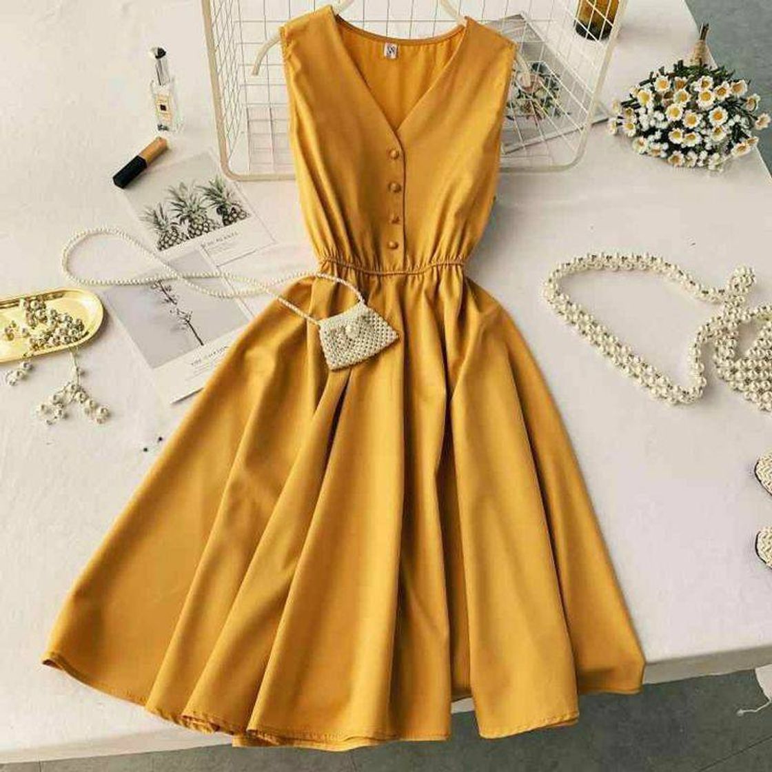 Moda Vestido amarelo 