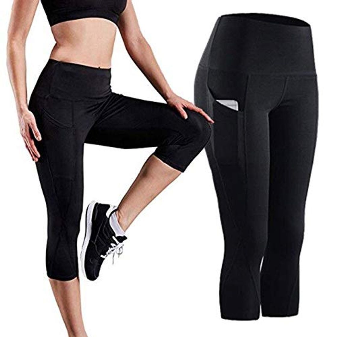 Products RSZHHL Pantalones de Yoga Calças esportivas de Bolso sólidas