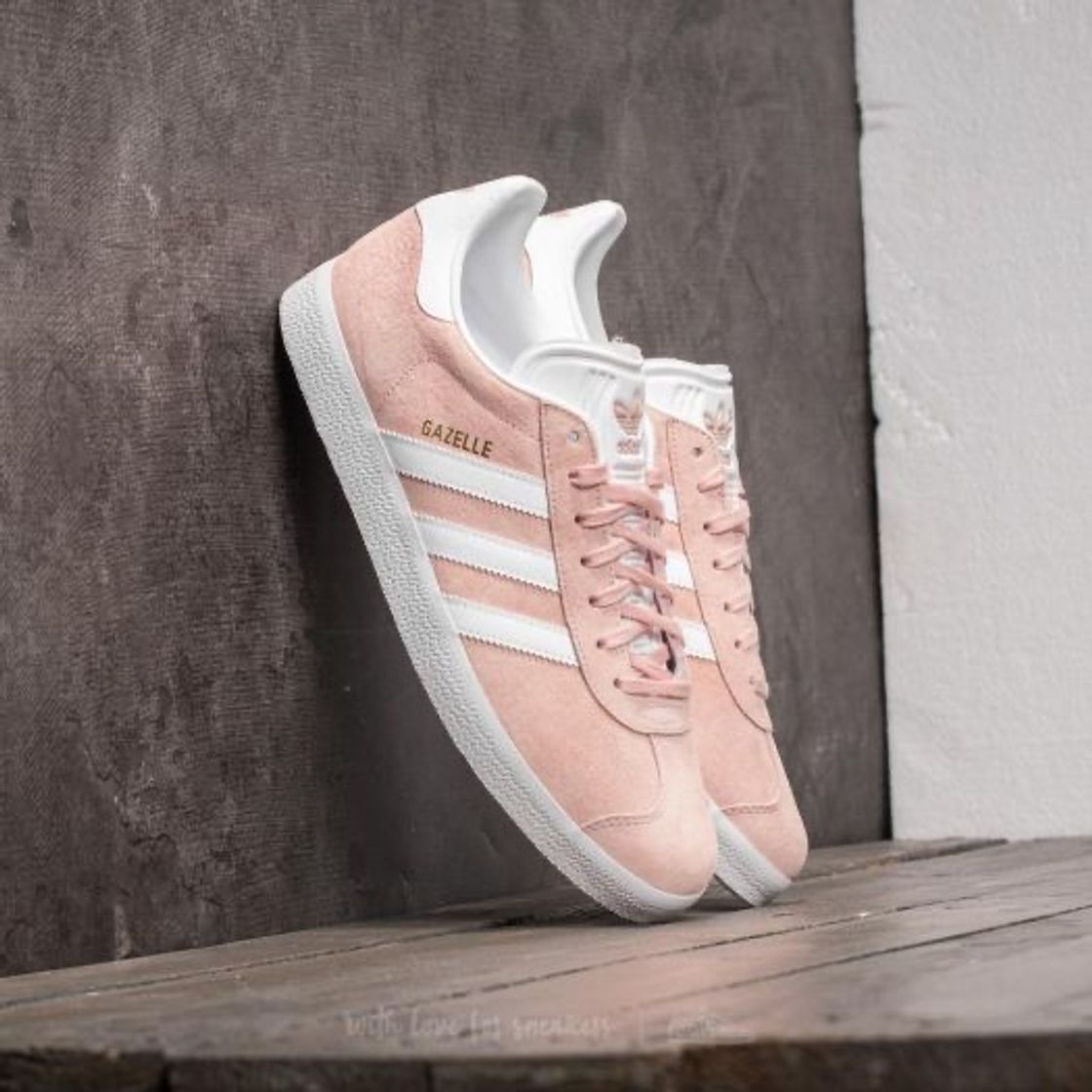 Social Pink & White Gazelle Shoes