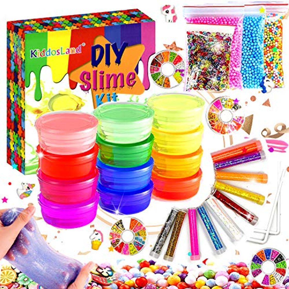 Producto Fluffy Slime Kit de 12 Colores Crystal Slime con 10 Botellas de