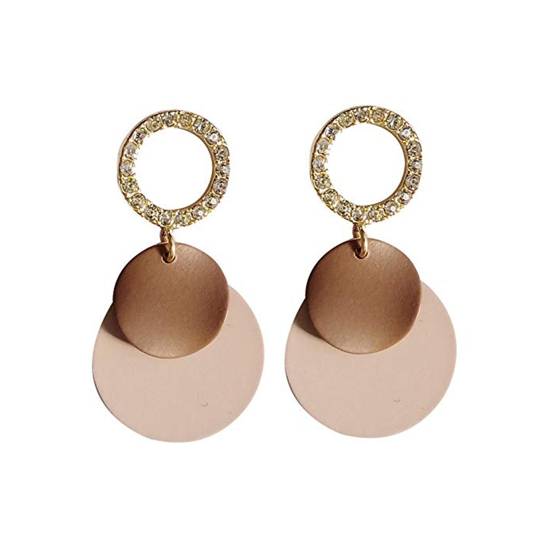 Argent Broche Personnalité Cercle Géométrique Clouté Diamant Oreille Ongle Tempérament Café Couleur Boucles D'Oreilles Belles Boucles D'Oreilles De Couleur Hit