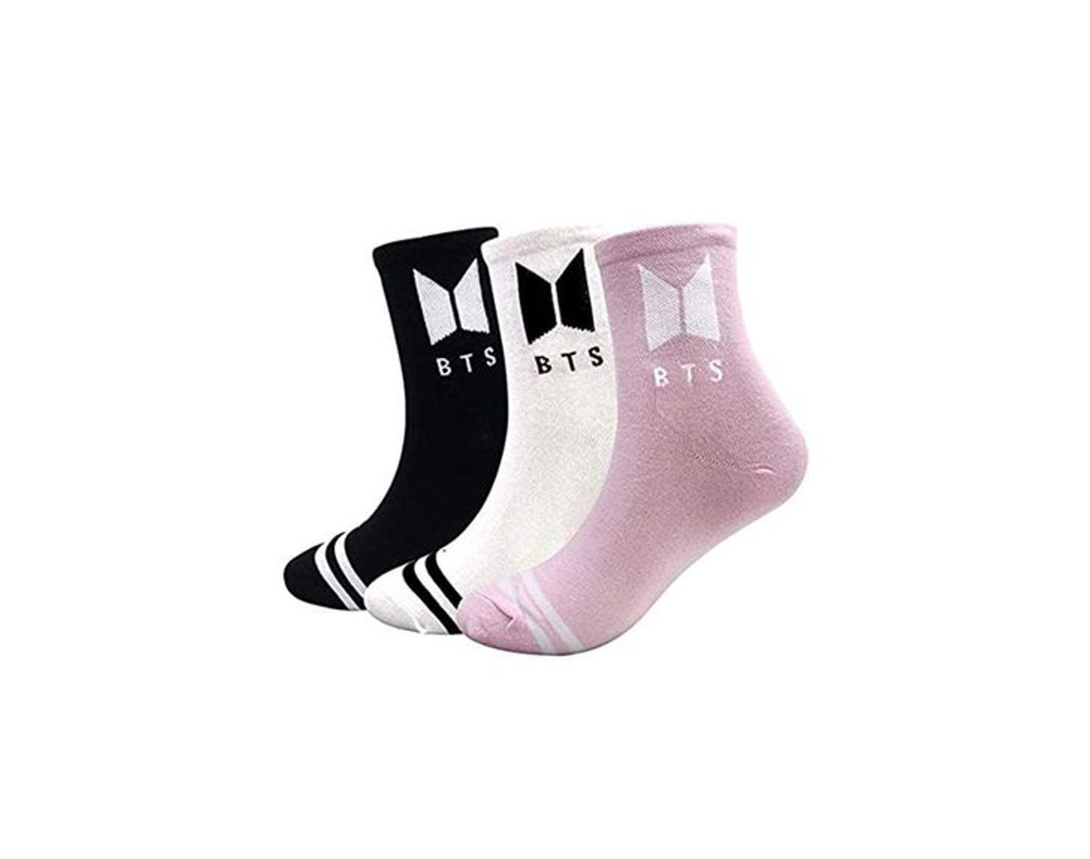 Moda BTS Bangtan Boys - Calcetines de punto de algodón para deporte, transpirables,