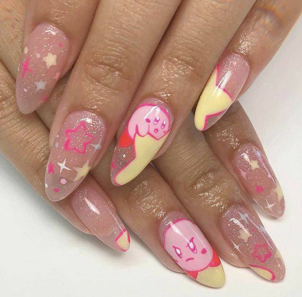 Fashion unhas kirby kawaii