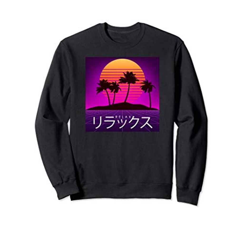 Fashion Relax Retro Sunset Grid Aesthetic Vaporwave 80s 90s Fashion Sudadera