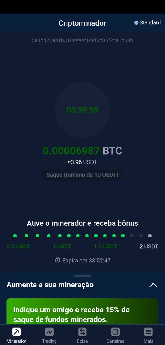 App Aplicativo para mineração de Bitcoin 