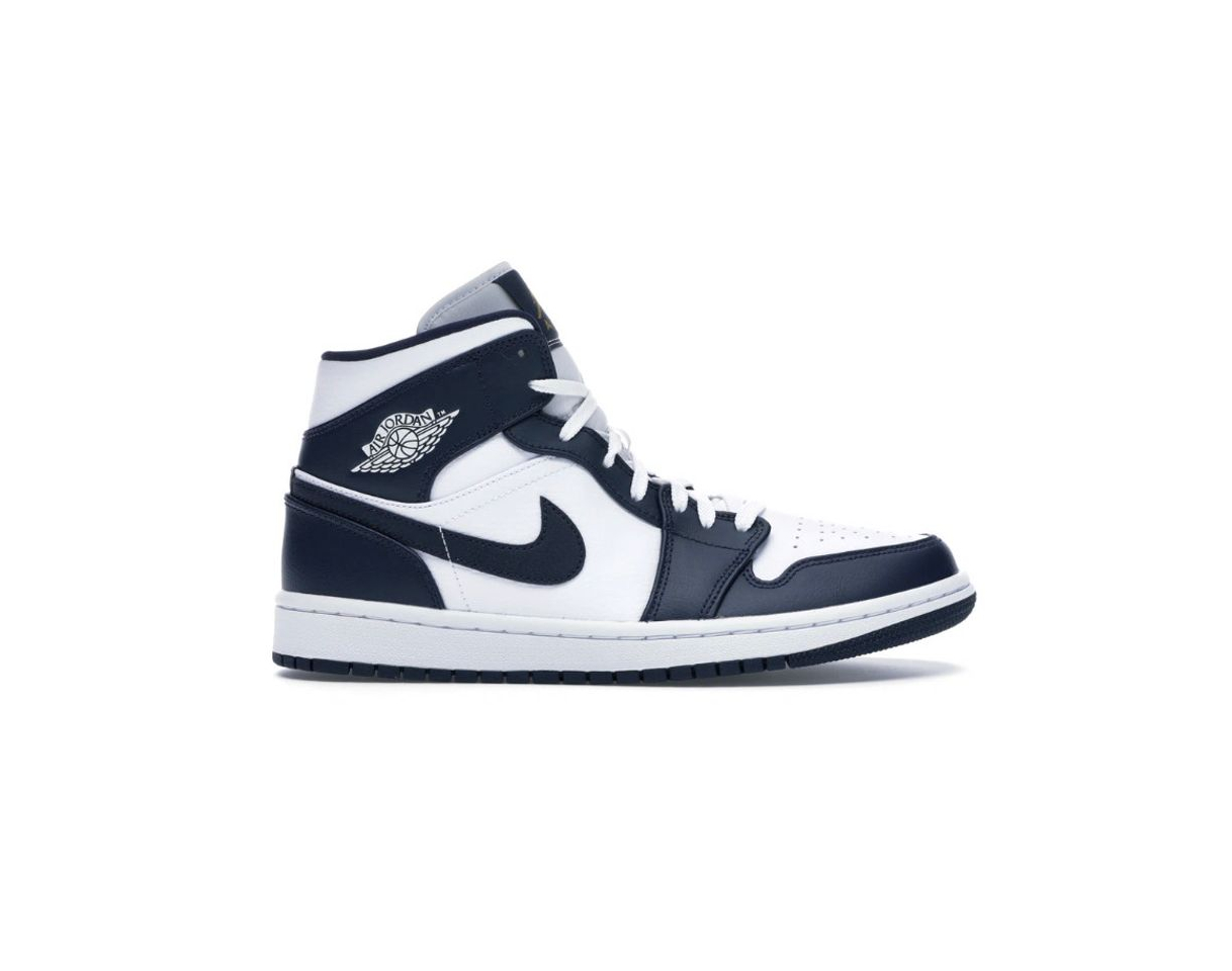 Fashion Jordan 1 Mid White Metallic Gold Obsidian