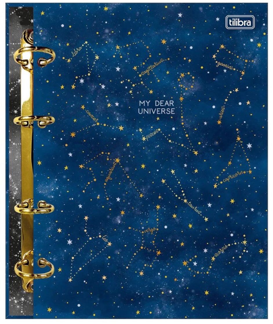 Moda caderno argolado galaxia