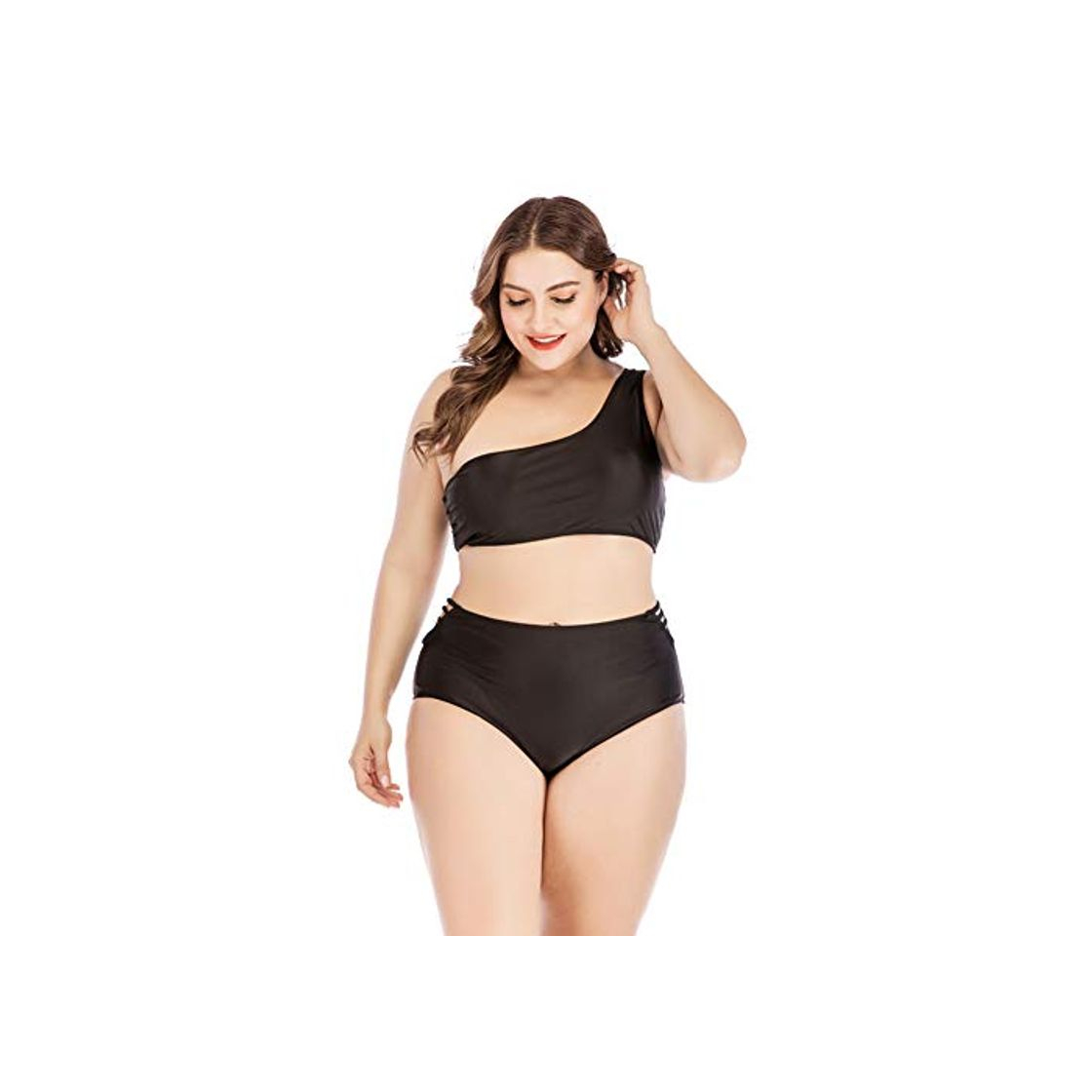 Social Women's Plus Size Swimsuit Bikini Set High Waist Swimsuit Bathing Suit