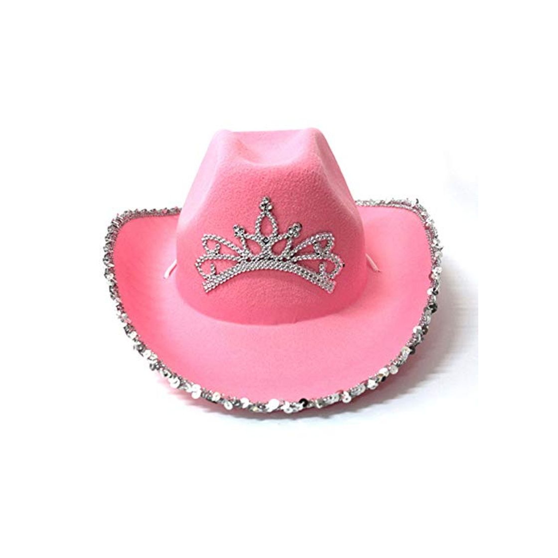 Product XMYNB Sombrero de Vaquero Sombrero De Vaquera Rosa Linda Occidental para Mujer Lentejuelas Corona Borde Borde Borde con Forma De Gorra Fiesta Fiesta Fiesta Sombrero