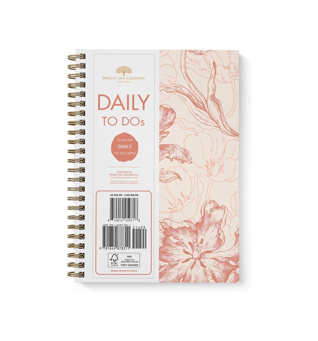 Producto Bright Day,Agenda diaria de lista de tareas sin fecha, agenda de gestión