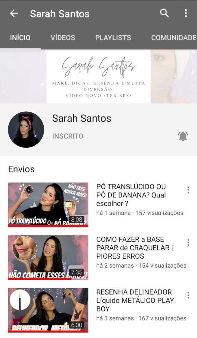 Moda Canal da YouTuber Sarah Santos. 😍👏