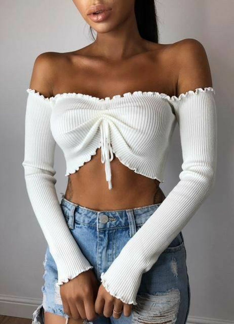 Moda cropped de manga longa 