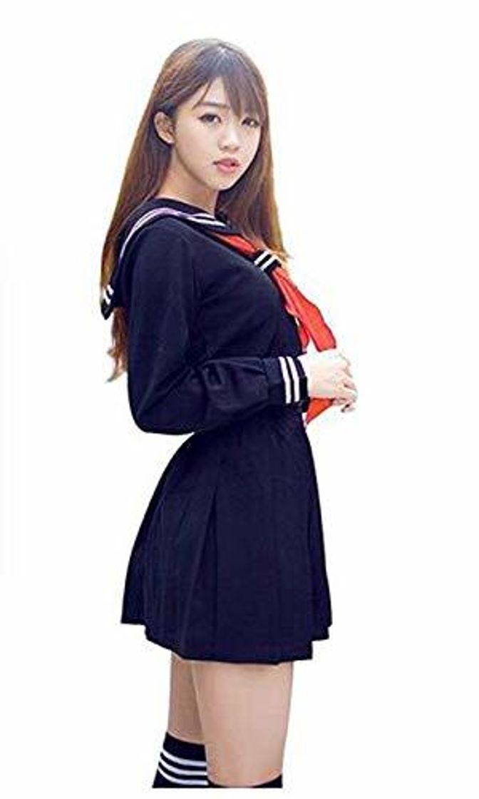 Places evalent japonés Sailor suit traje de Cosplay Juego de azul marino y