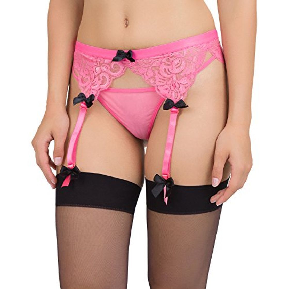 Moda CARAMEL NUIT Plus Garter Ligueros, Rosa