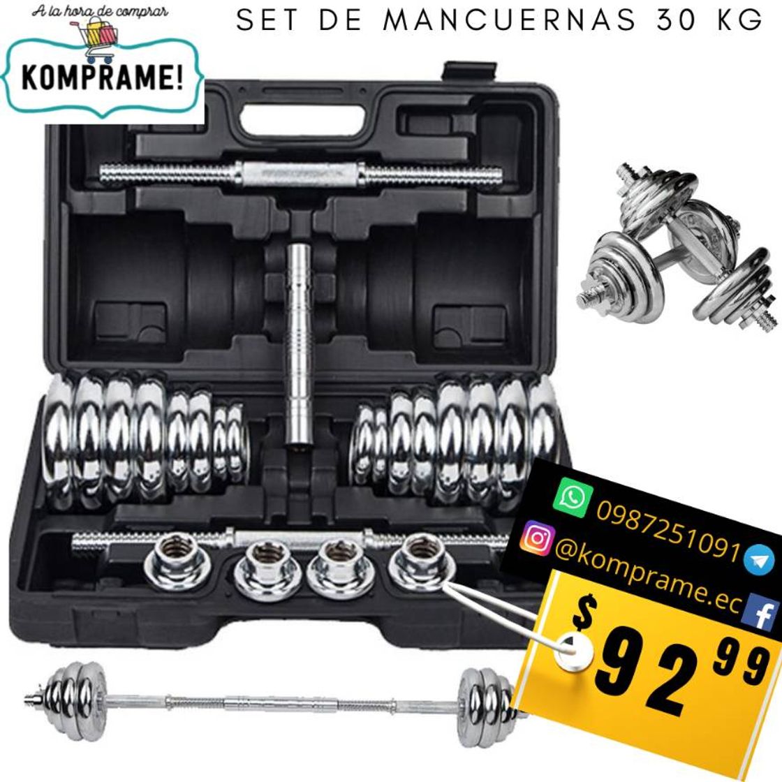 Producto Set de mancuernas de 30 kg 