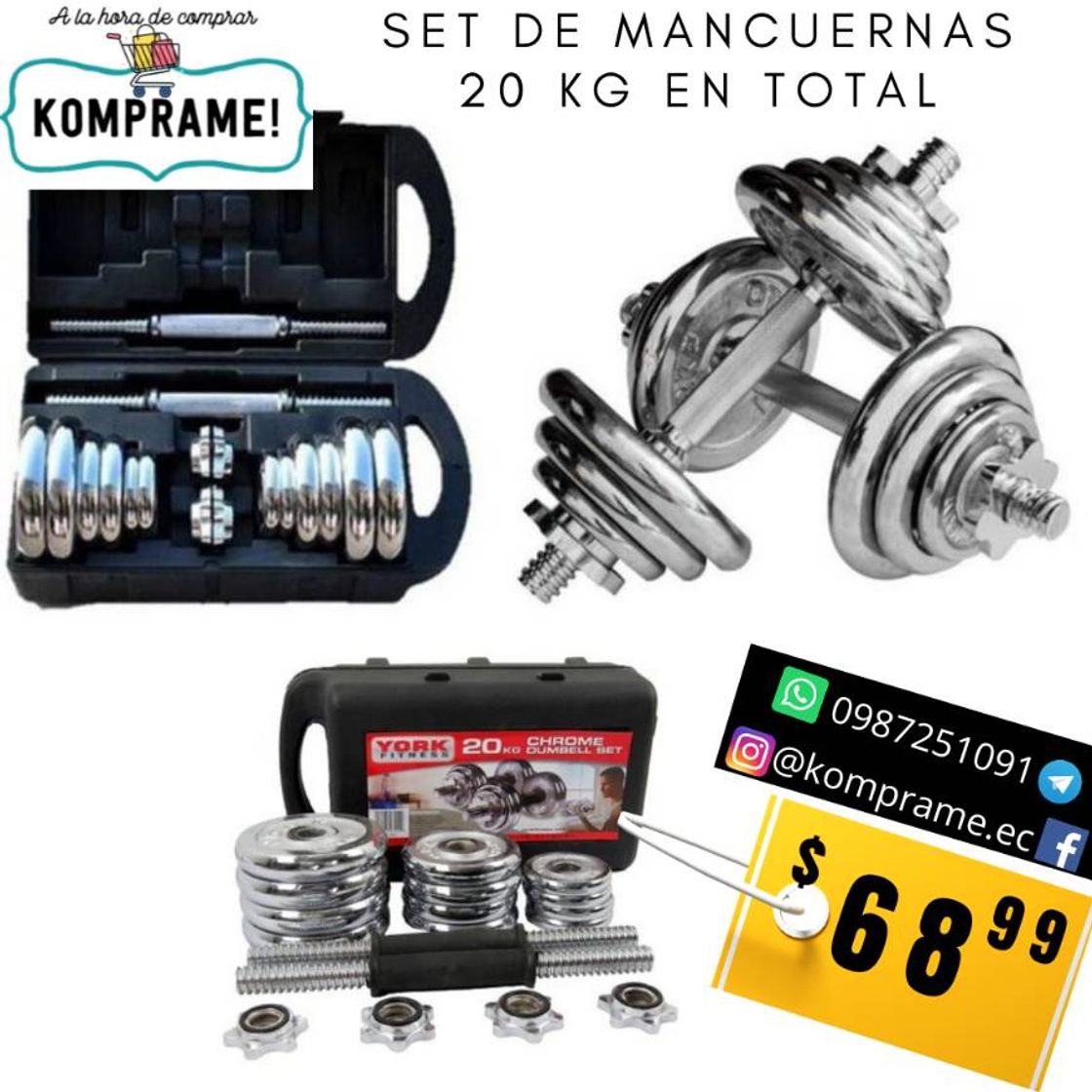 Social Set de mancuernas de 20 kg