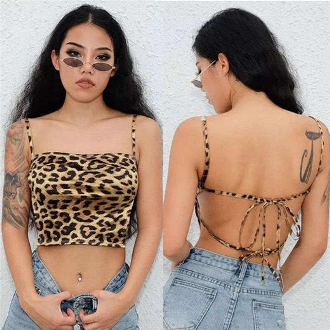 Moda Leopard print crop-top 