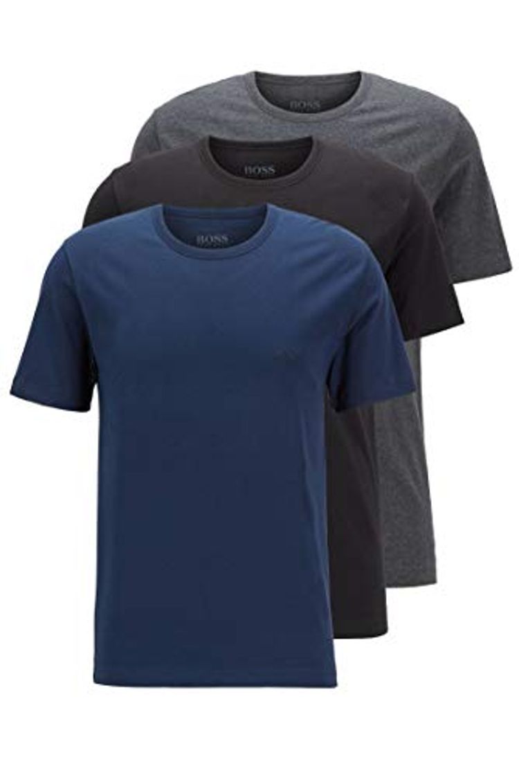 Place BOSS T-Shirt RN 3p Co Camiseta para Hombre, Azul