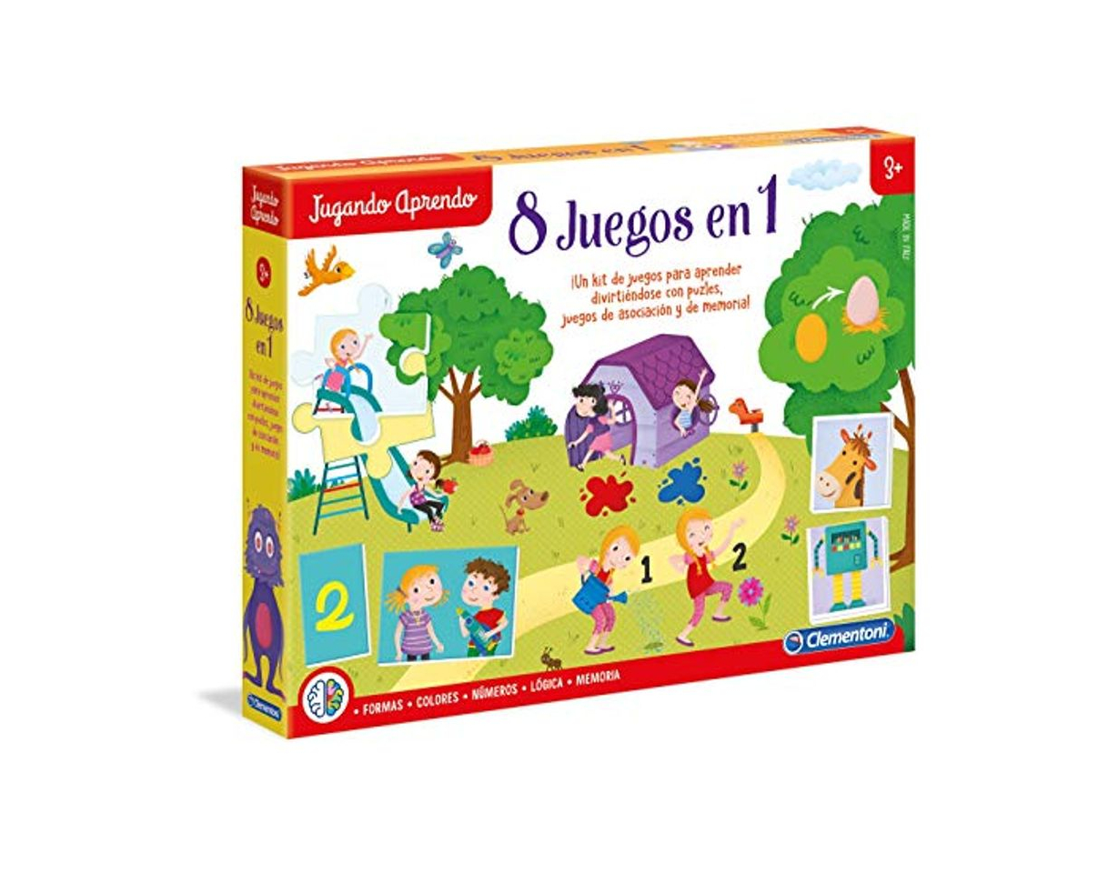 Product Clementoni- Kit 8 Juegos Aprender y Jugar, Multicolor, Miscelanea