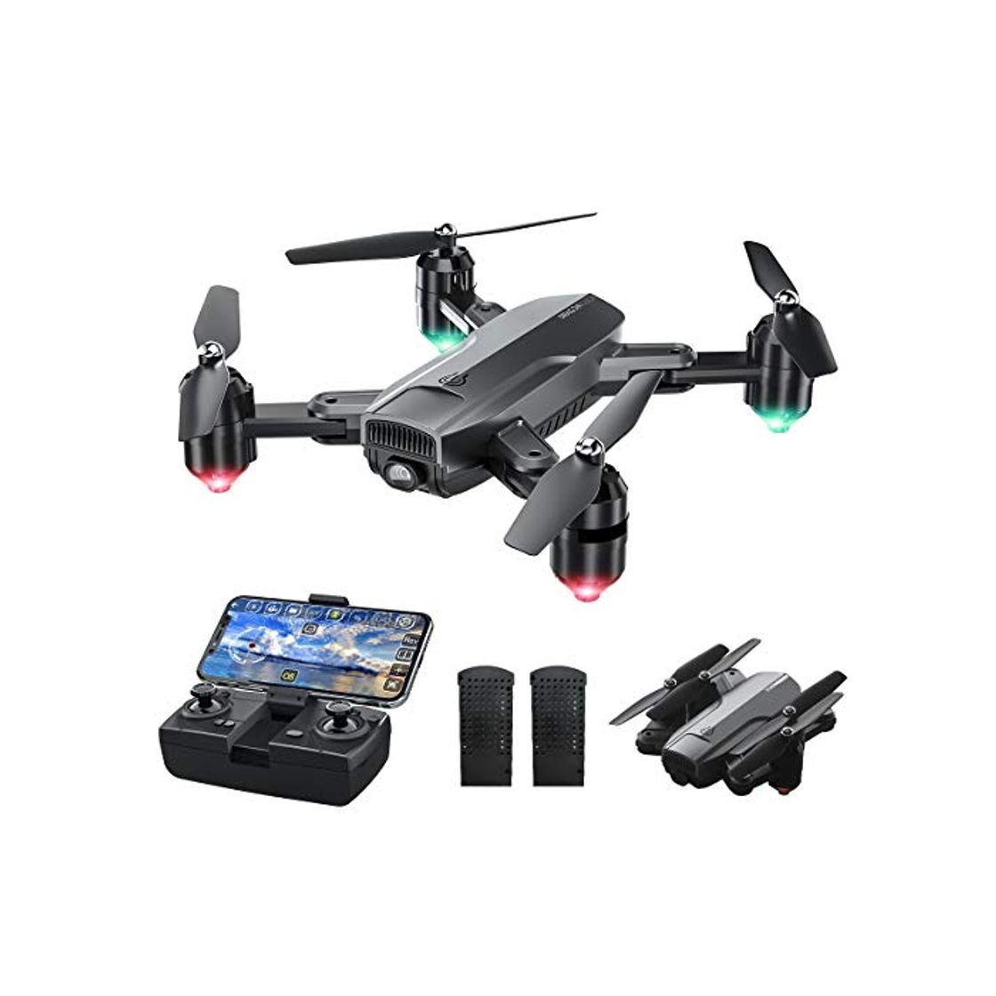 Products Dragon Touch Drone Plegable con Cámara 1080P HD Avión con WiFi FPV Control Remoto RC Quadcopter Drone para Adultos Niños Principiantes Modo sin Cabeza Estabilización de Altitud DF01