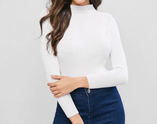 blusa de gola alta (zaful)