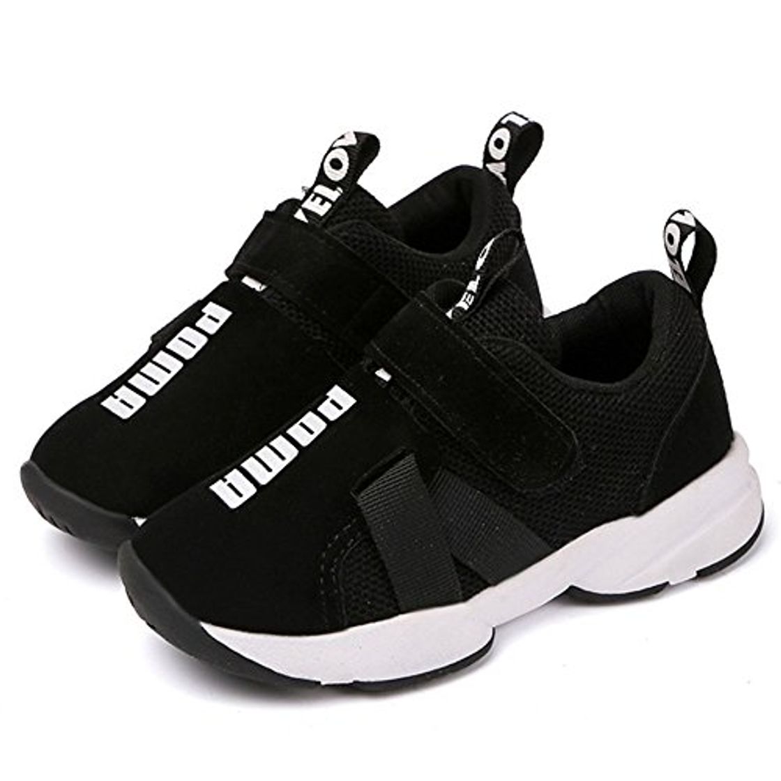 Social Daclay Zapatos niños Deportivo Transpirable y Transpirable con Parte Superior de Cuero cómoda con Zapatillas niña Sneakers Negro 35EU