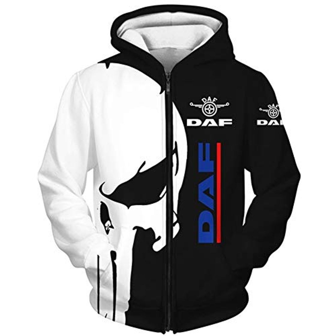 Moda Martin Hoodies,Chaquetas D.A-F Punisher 3D Completo Impresión Cárdigan Delgado Hombre Y Mujer