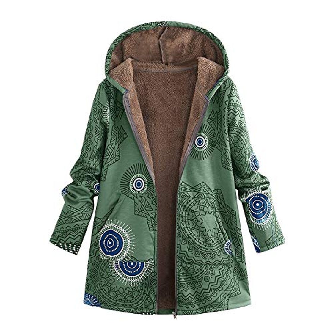 Social Abrigo De Invierno Mujer Libre Abrigos para Mujer Rebajas Talla Grande Abrigo con Capucha De Manga Larga Vintage Cremallera Señoras Abrigos con Bolsillos Gruesos De Lana riou