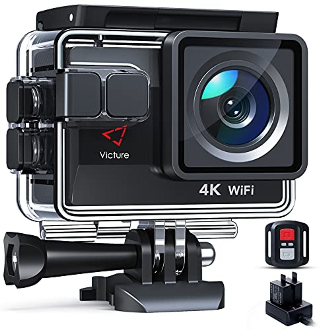Social Victure Cámara Deportiva Wifi 4k Ultra HD 20MP Action Camera Acuatica de