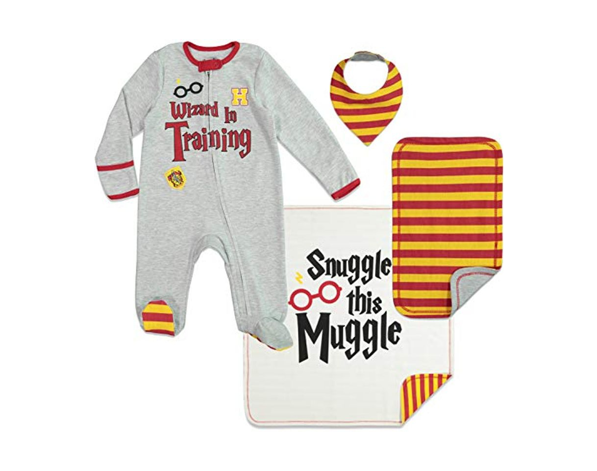 Fashion Harry Potter Conjunto de Canastilla de Bebé con Pelele Manta Toalla de Lactancia Snuggle Muggle