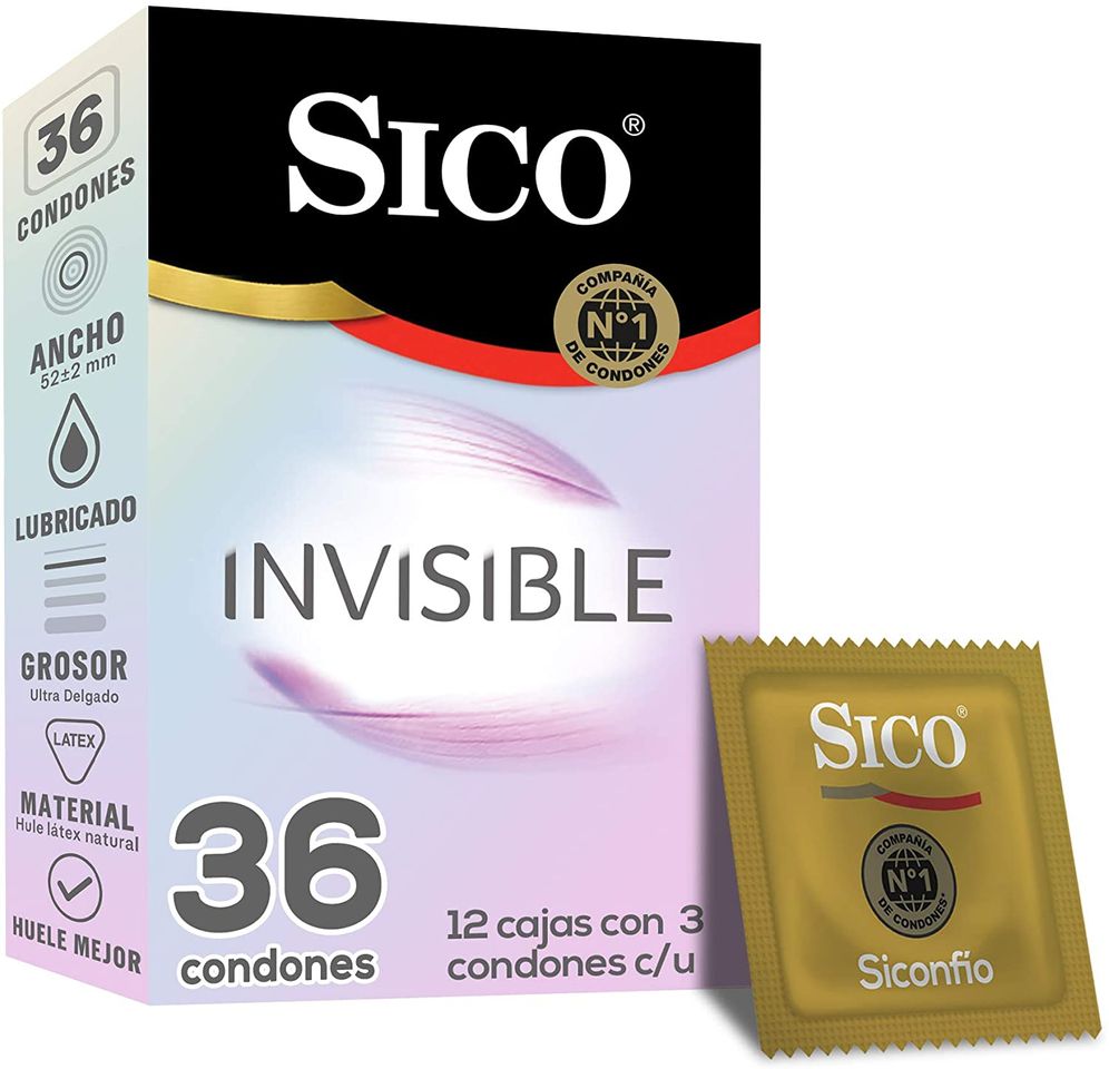 Producto Sico Invisible ultra sense condondes de hule latex natural 