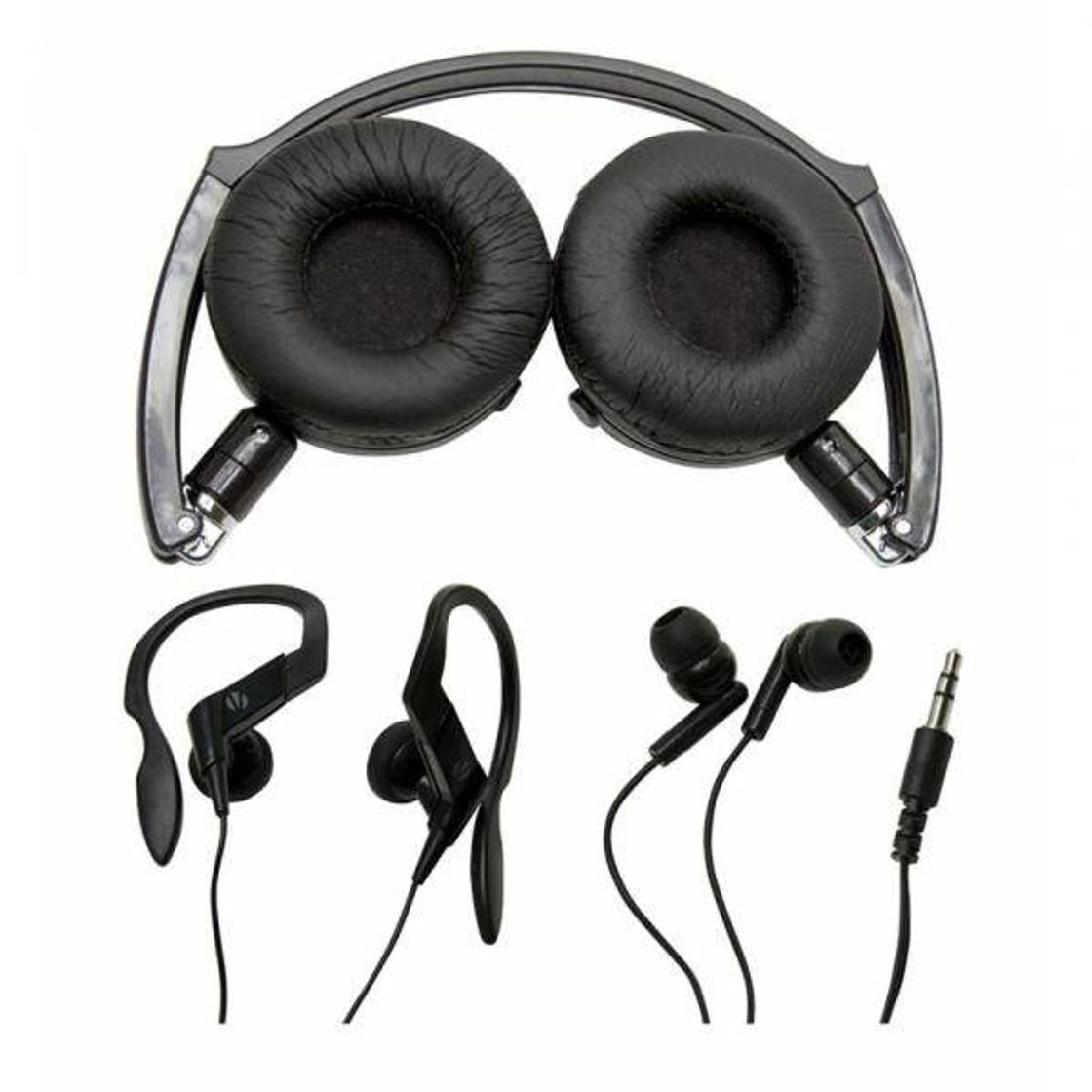 Fashion Kit com 3 modelos de fones de ouvido: Headphone, auricular e