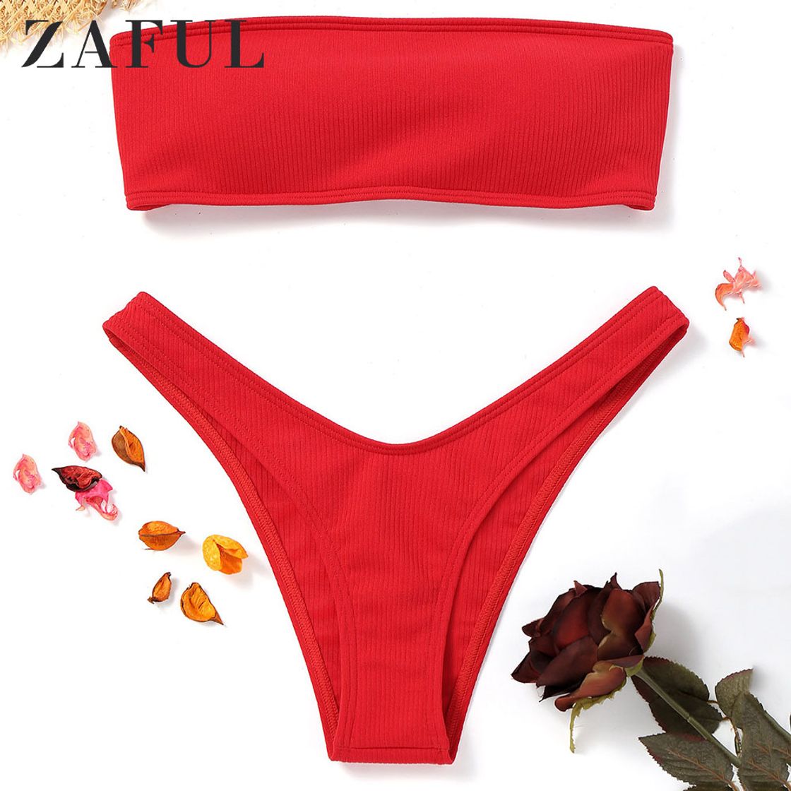 Social ZAFUL Mujer Sólido Tanga Corte Alto Bikini Conjuntos