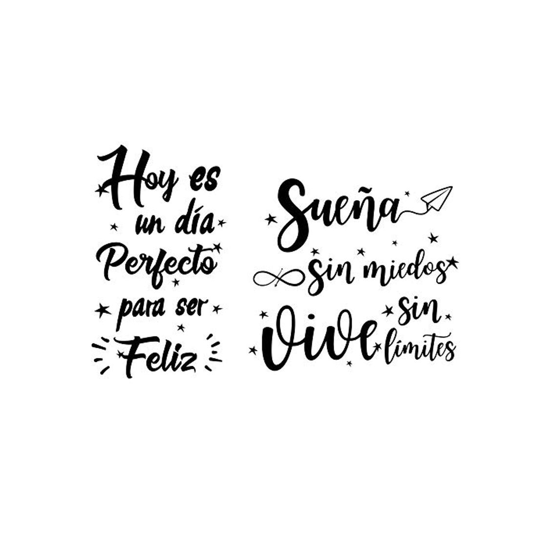 Products 2pcs Pegatinas Pared Vinilos Frases Letras Motivadoras Español Stickers Adhesivos Negro Decoración Habitación Dormitorio Salón Ventana