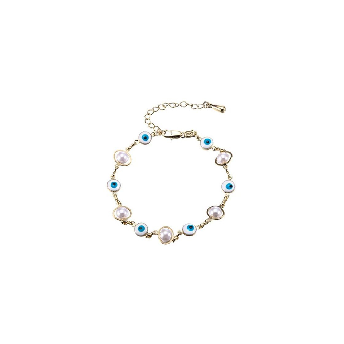 Social YAZILIND Oro Plateado Abalorios Globo Ocular Forma Amistad Pulseras Ajustables para Las Mujeres niñas