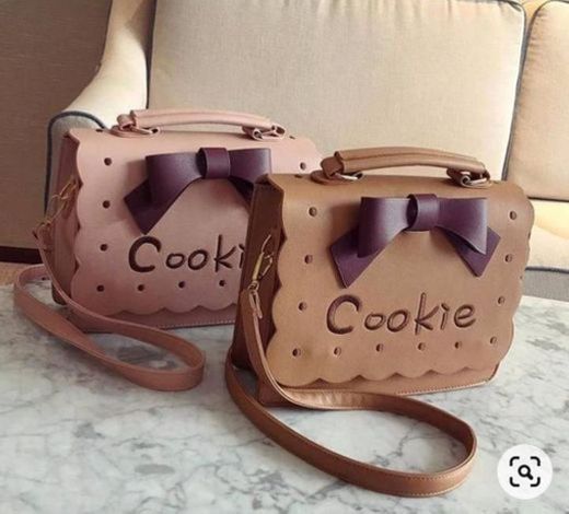 Kawaii Cookie Biscuit Handbag Purse Vegan Leather Embroidery Bag