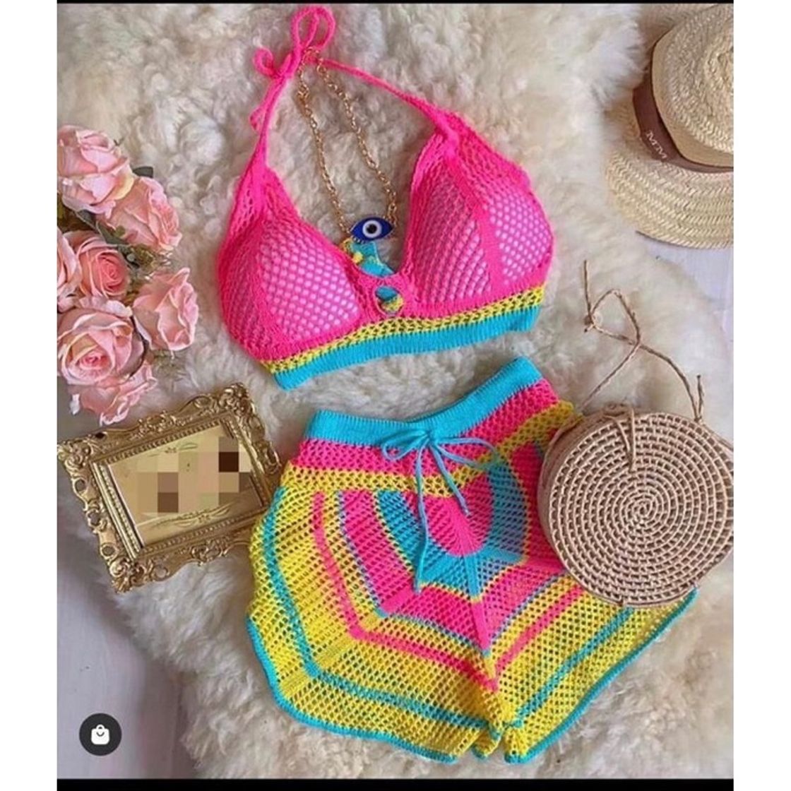 Moda Conjunto tricô saída de praia