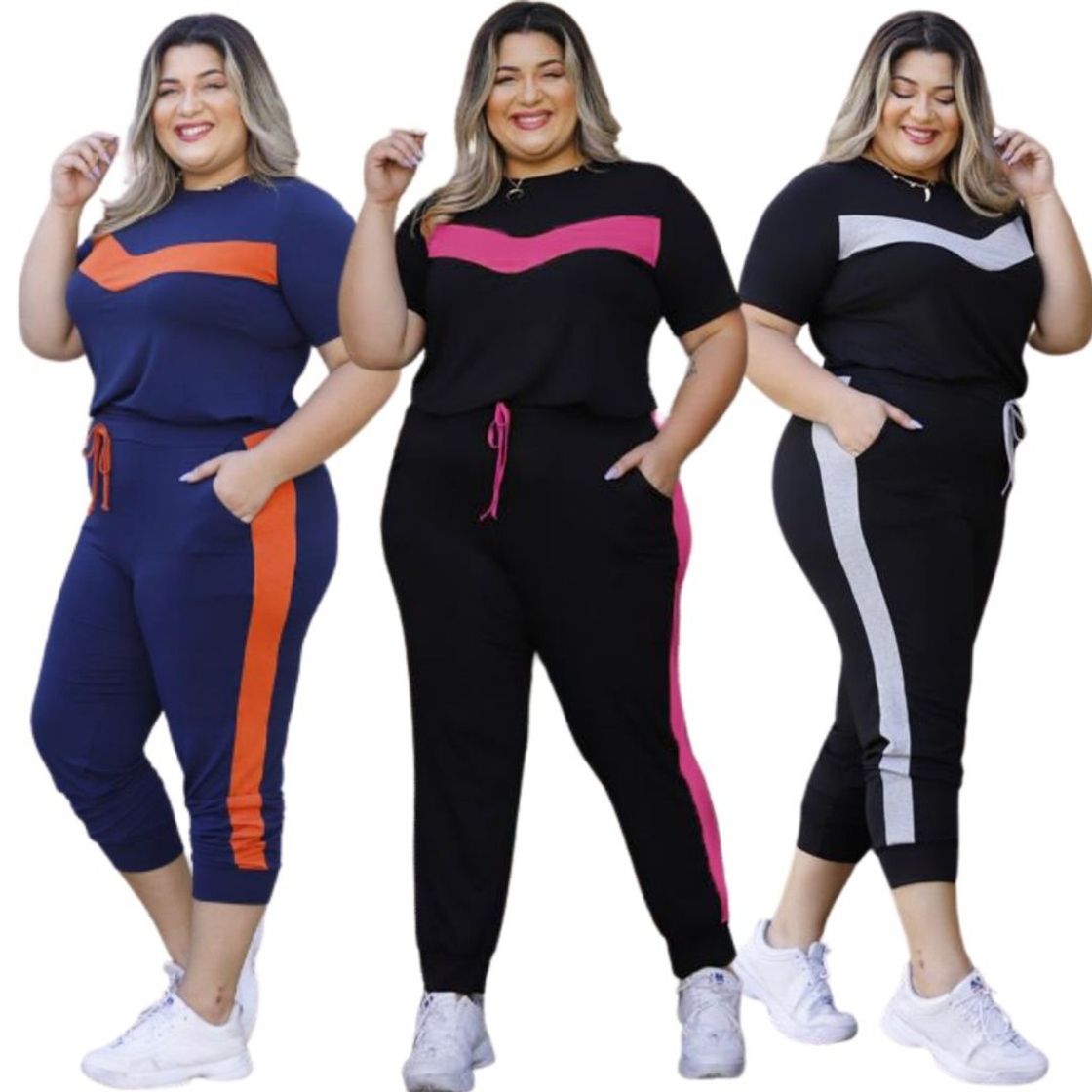 Moda Conjunto jogger viscolycra Plus size