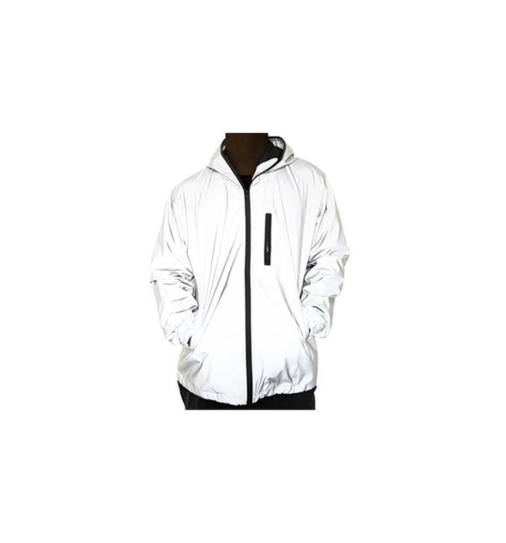 Moda Chaqueta Reflectante Ropa de Ciclismo para Hombres Deportes al Aire Libre para Hombres y Mujeres Chaqueta Reflectante con Capucha