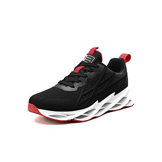 Zapatos para Correr Tenis para Hombres Calzado Deportivo Casual Running Gym Outdoor Black Red45