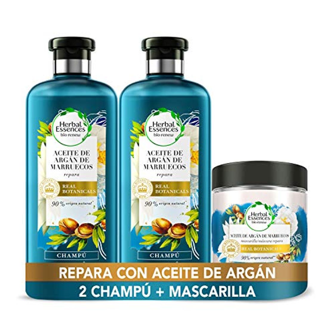 Product Herbal Essences bio:renew Aceite de Argán de Marruecos, Champú Reparación 2 x