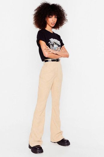All A-cord High-Waisted Flare Pants