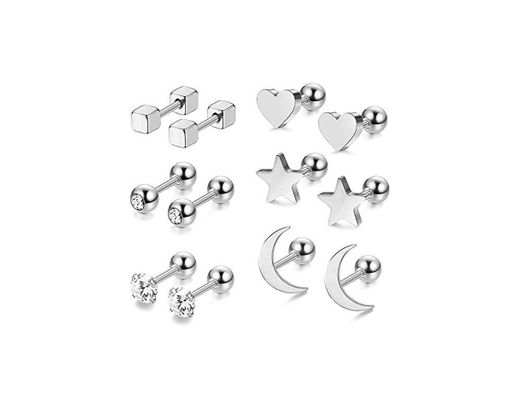 RUICHUANGS Pendientes Mujer Plata