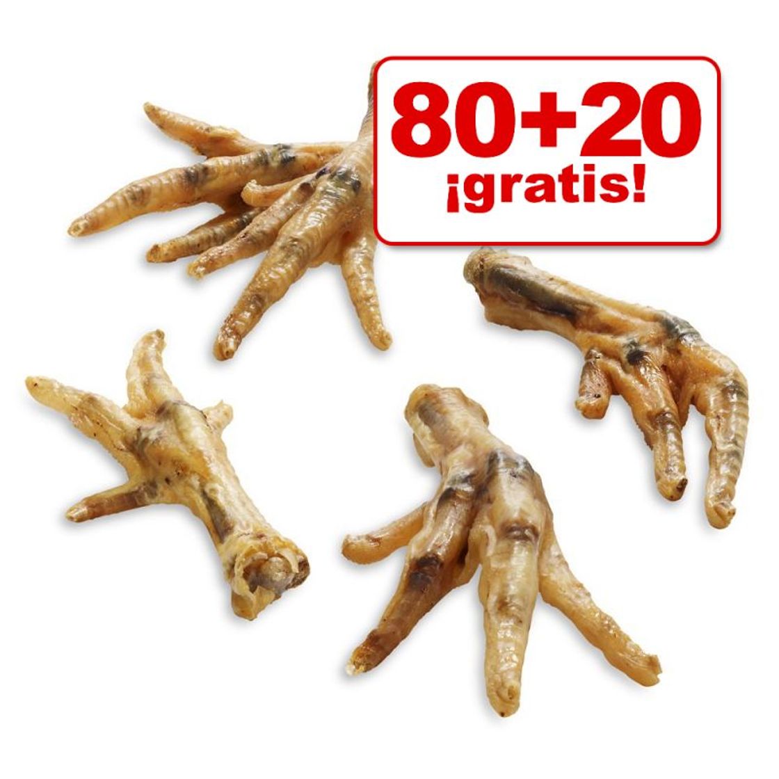 Social Patas de pollo 100 unidades snacks para perros en oferta: 80 + 20 ...