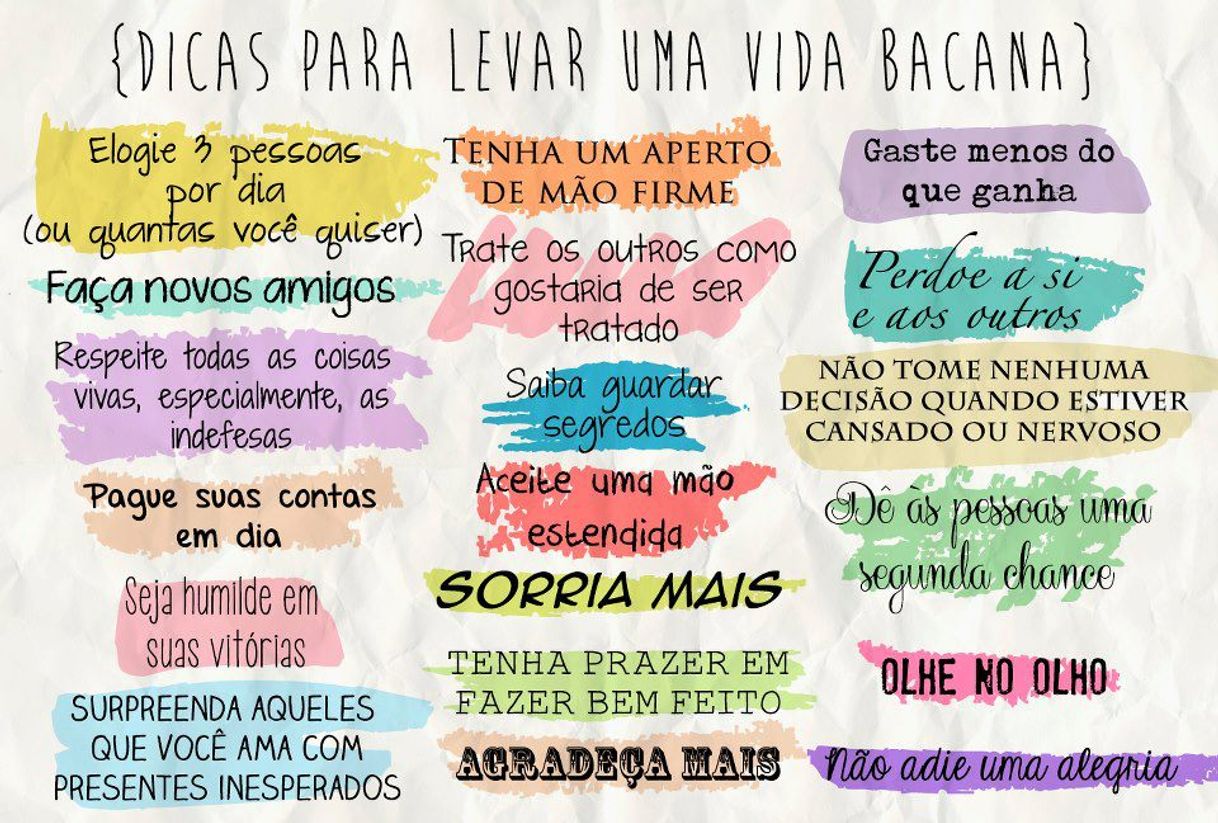 Moda Dicas para levar uma vida bacana e feliz 