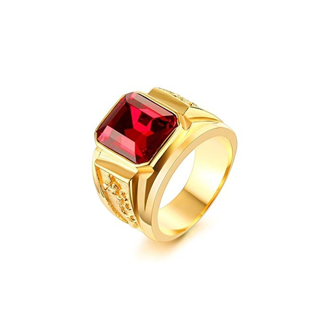 JZESIDE Anillo de hombre con diamantes de imitación azul rojo negro en tono dorado Dragón de acero inoxidable macho Anel Nuevo estilo 8 Color rojo