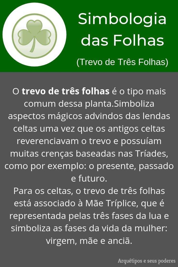 Fashion Simbologia das folhas (Trevo de três folhas)