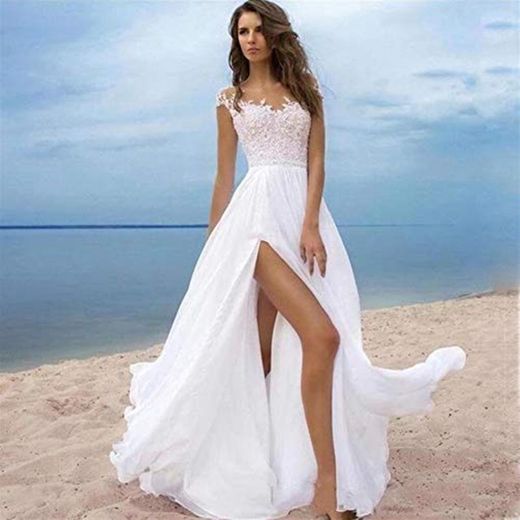 QIUXIANG Vestido de novia mujer Vestido de novia de gasa vestidos de