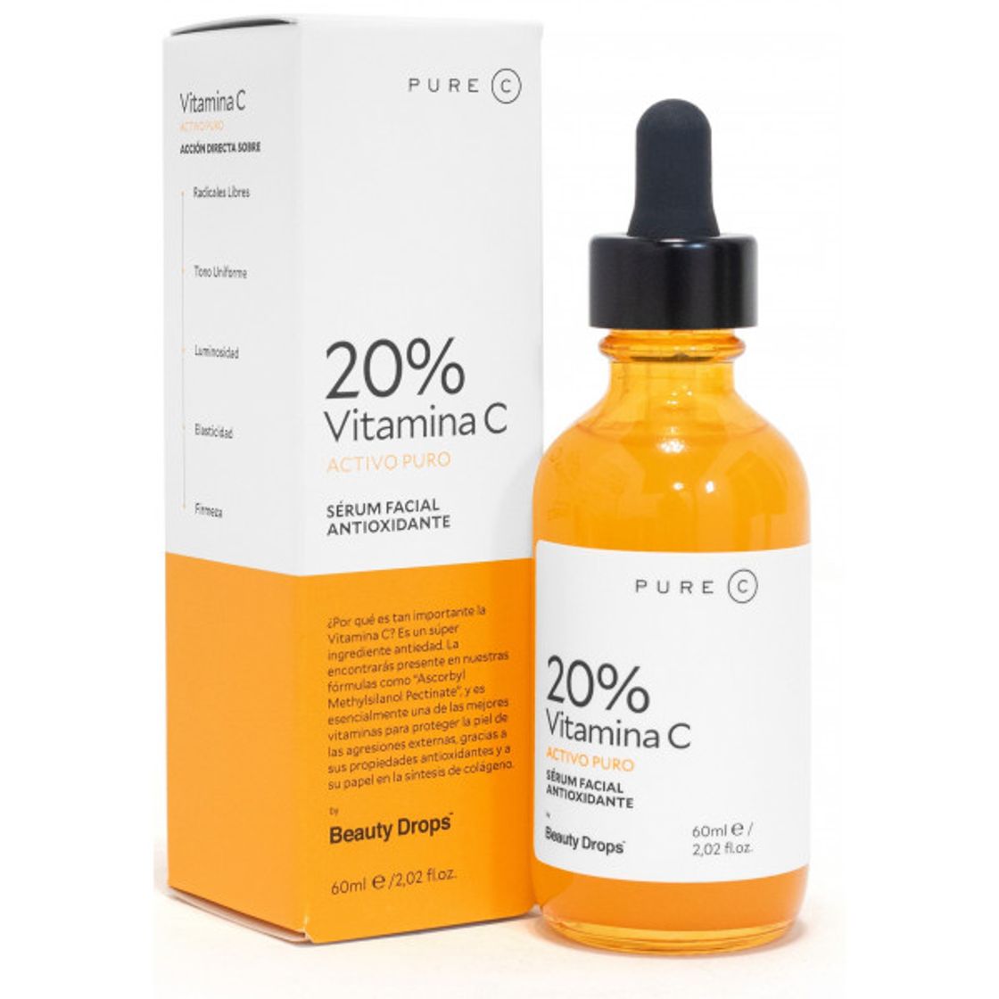 Moda BEAUTY DROPS Pure C 20% Vitamina C Sérum Facial Antioxidante